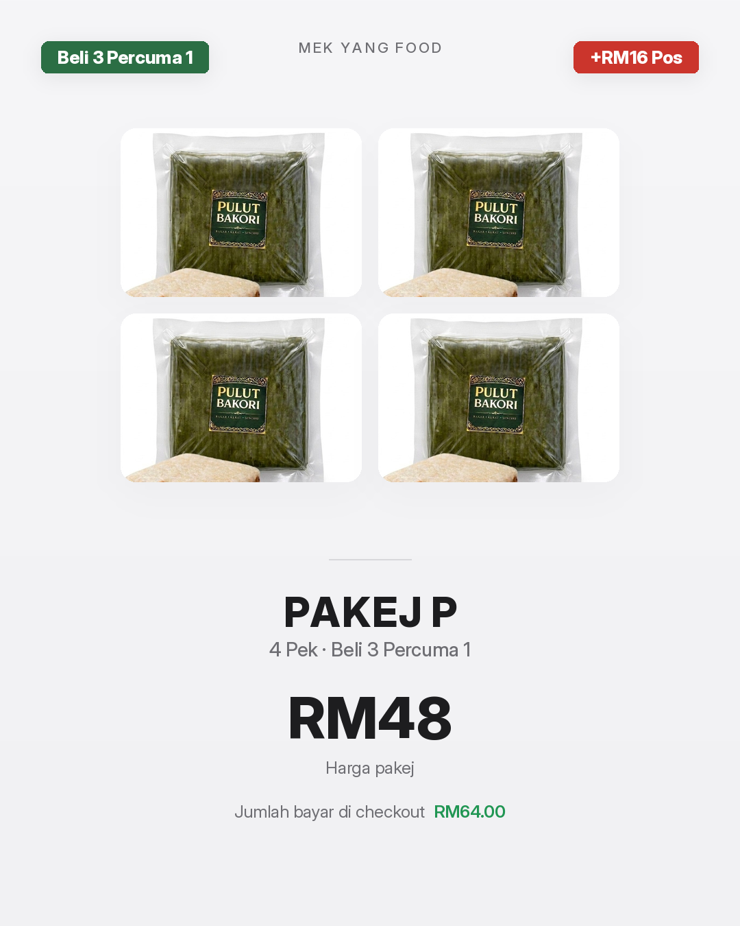Pulut Bakori - Pakej Beli 3 Percuma 1