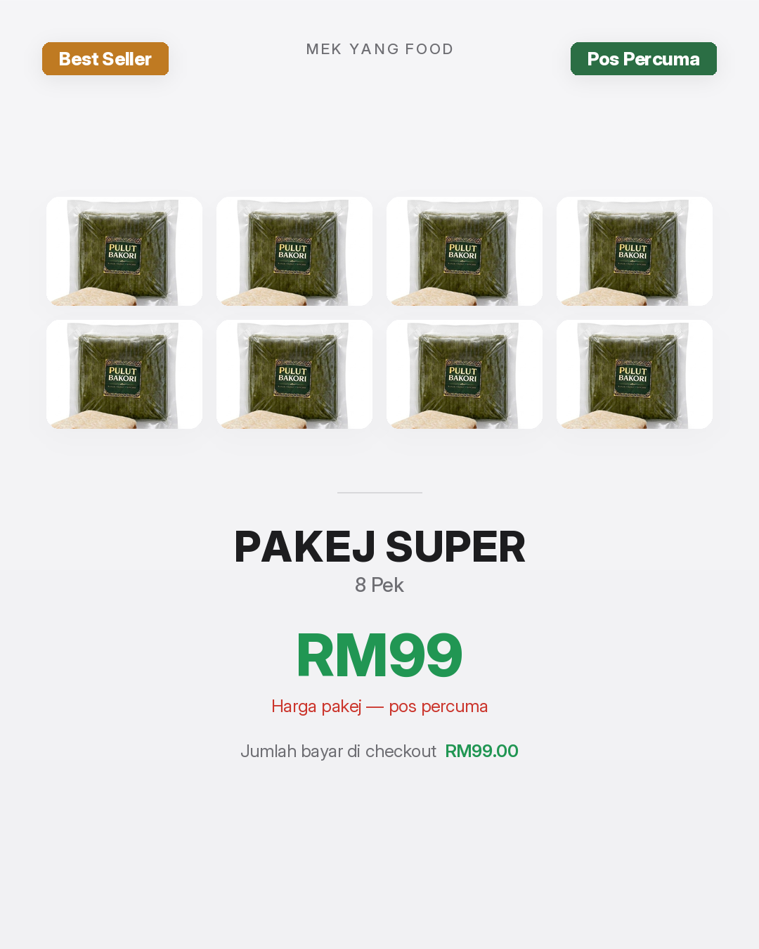 Pulut Bakori - Pakej 8 Pek (Paling Berbaloi)