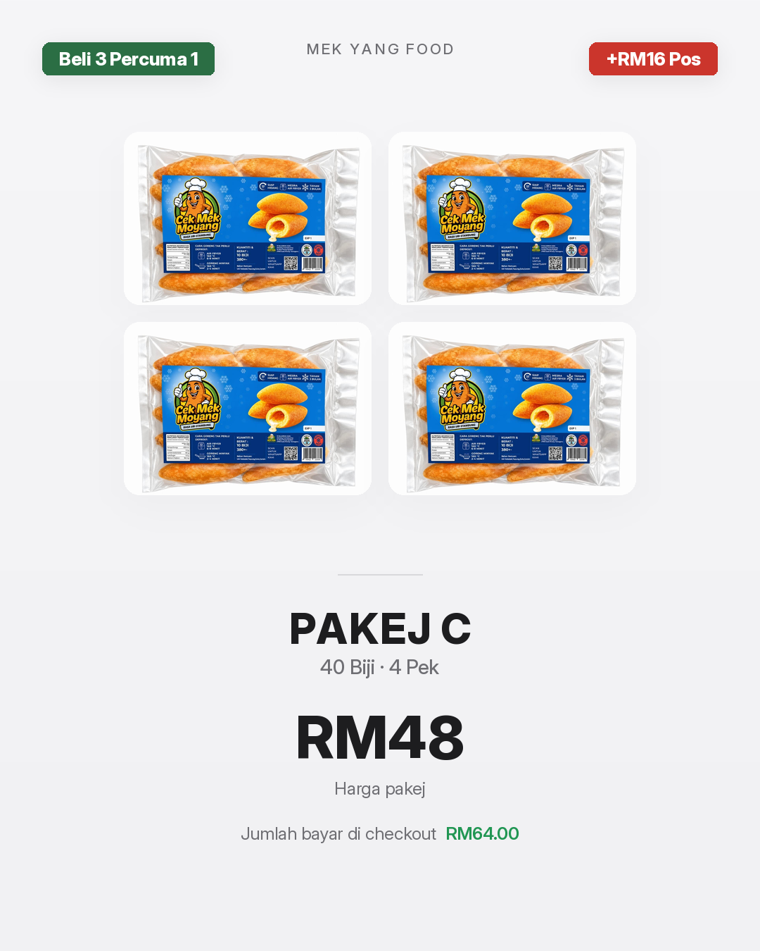 Cek Mek Moyang - Pakej 4 Pek (Beli 3 Percuma 1)