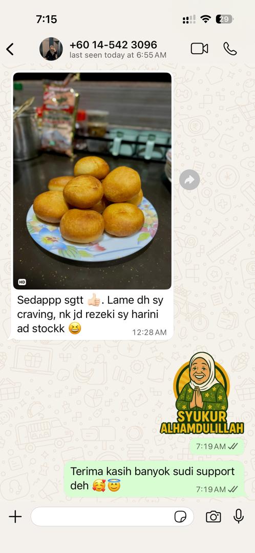 Testimoni WhatsApp pelanggan Mek Yang Food