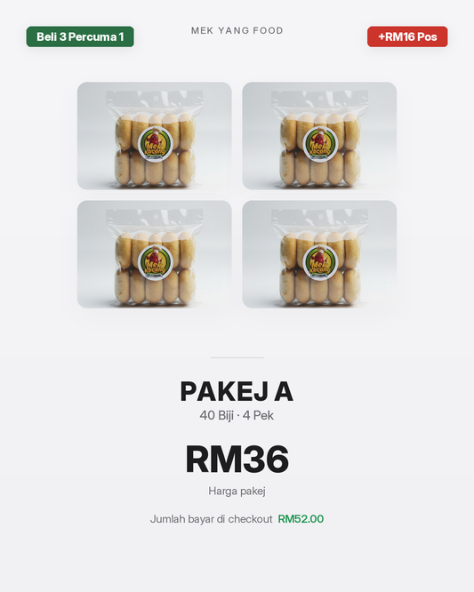 Mek Kacang - Pakej 4 Pek (Beli 3 Percuma 1)